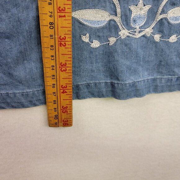 Pendleton Heritage Tala Floral Embroidered Denim Dress Size S Blue Cotton New - Picture 12 of 12
